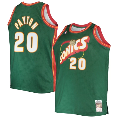 Men's Seattle SuperSonics Gary Payton Green Big & Tall 1995/96 Hardwood Classics Swingman Jersey 01