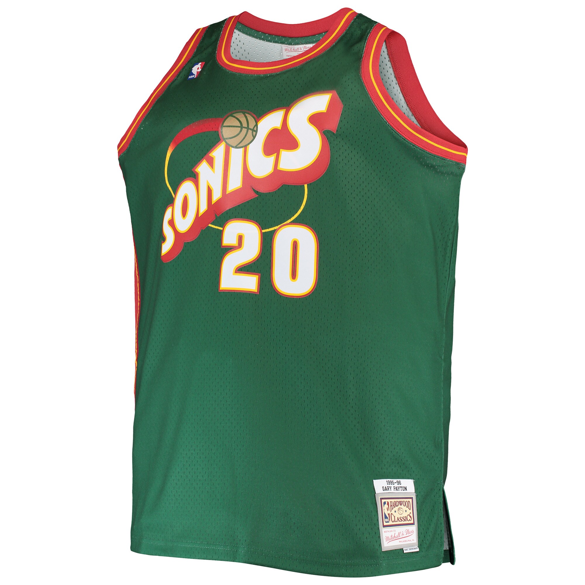 Men's Seattle SuperSonics Gary Payton Green Big & Tall 1995/96 Hardwood Classics Swingman Jersey