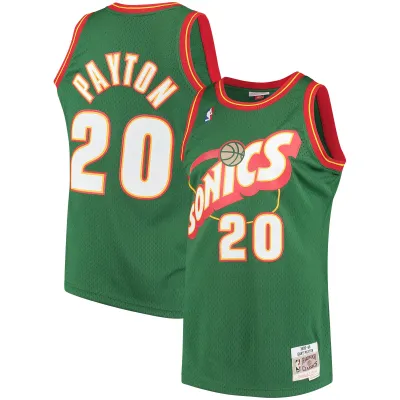 Men's Seattle SuperSonics Gary Payton Green Hardwood Classics Swingman Jersey 01