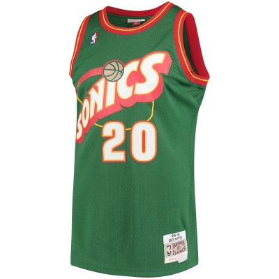 Men's Seattle SuperSonics Gary Payton Green Hardwood Classics Swingman Jersey 02