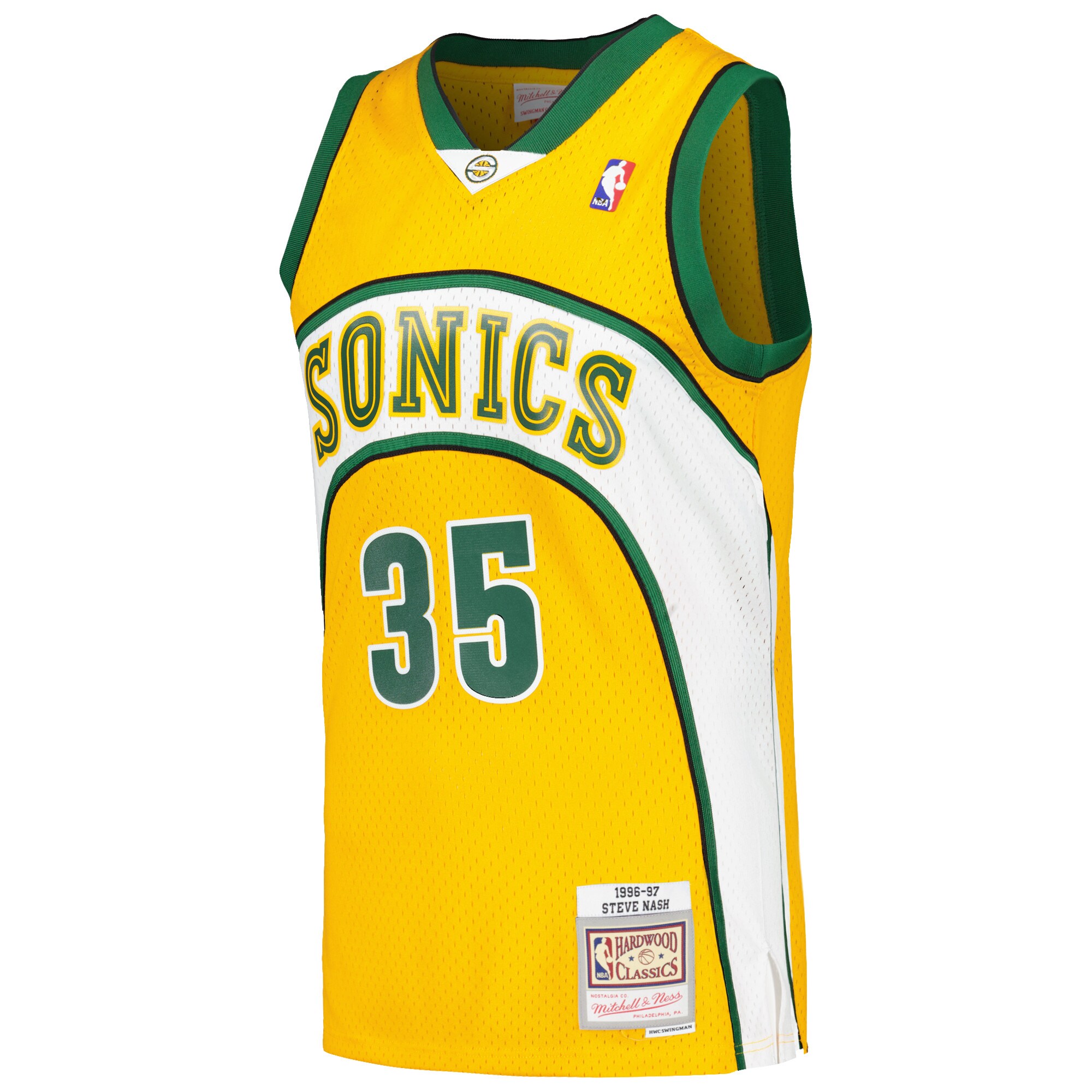 Men's Seattle SuperSonics Kevin Durant Yellow 2007/08 Hardwood Classics Swingman Throwback Jersey