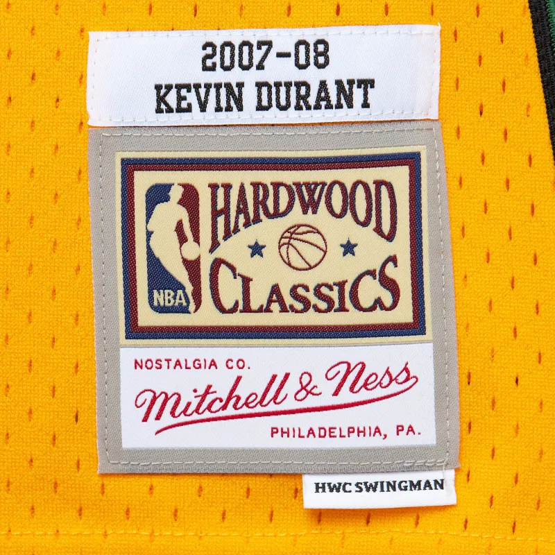 Men's Seattle SuperSonics Kevin Durant Yellow 2007/08 Hardwood Classics Swingman Throwback Jersey