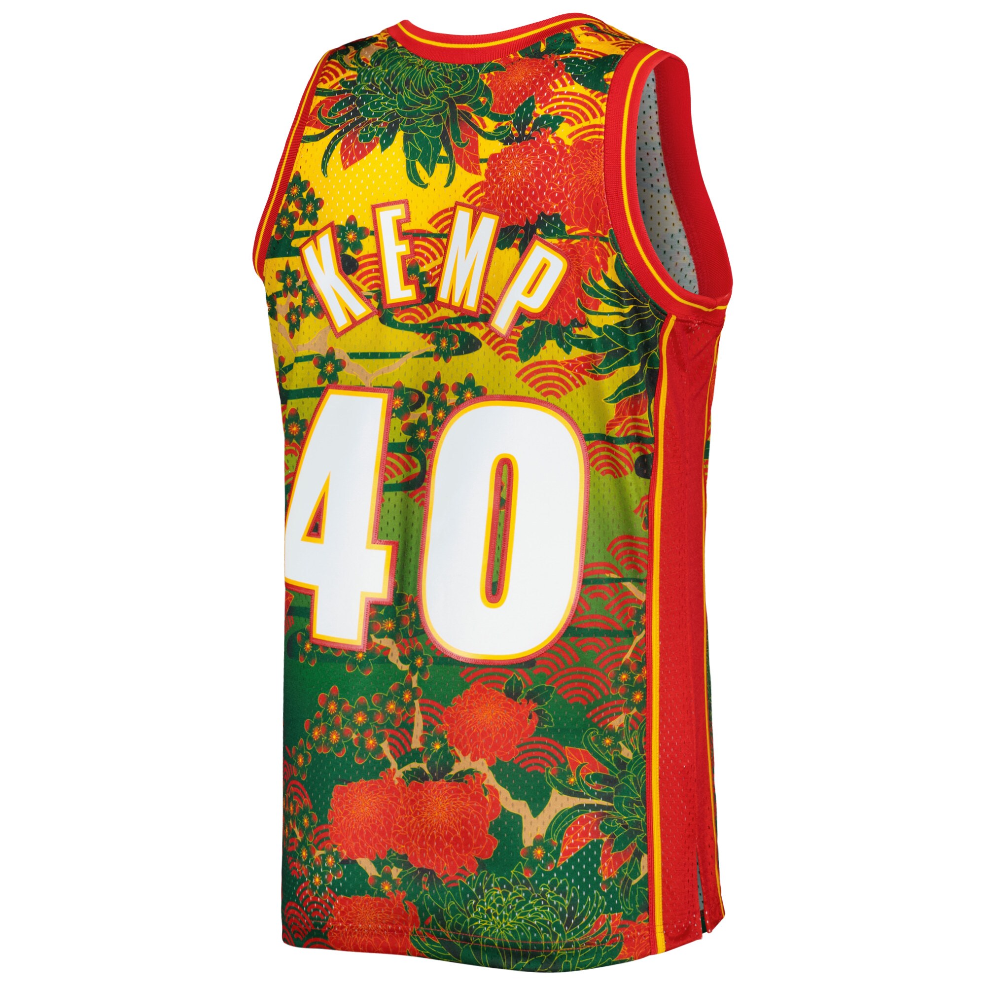 Men's Seattle SuperSonics Shawn Kemp Gold Hardwood Classics Lunar New Year Swingman Jersey