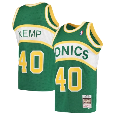 Men's Seattle SuperSonics Shawn Kemp Green 1994/95 Hardwood Classics Swingman Jersey 01