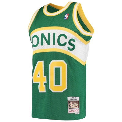 Men's Seattle SuperSonics Shawn Kemp Green 1994/95 Hardwood Classics Swingman Jersey 02