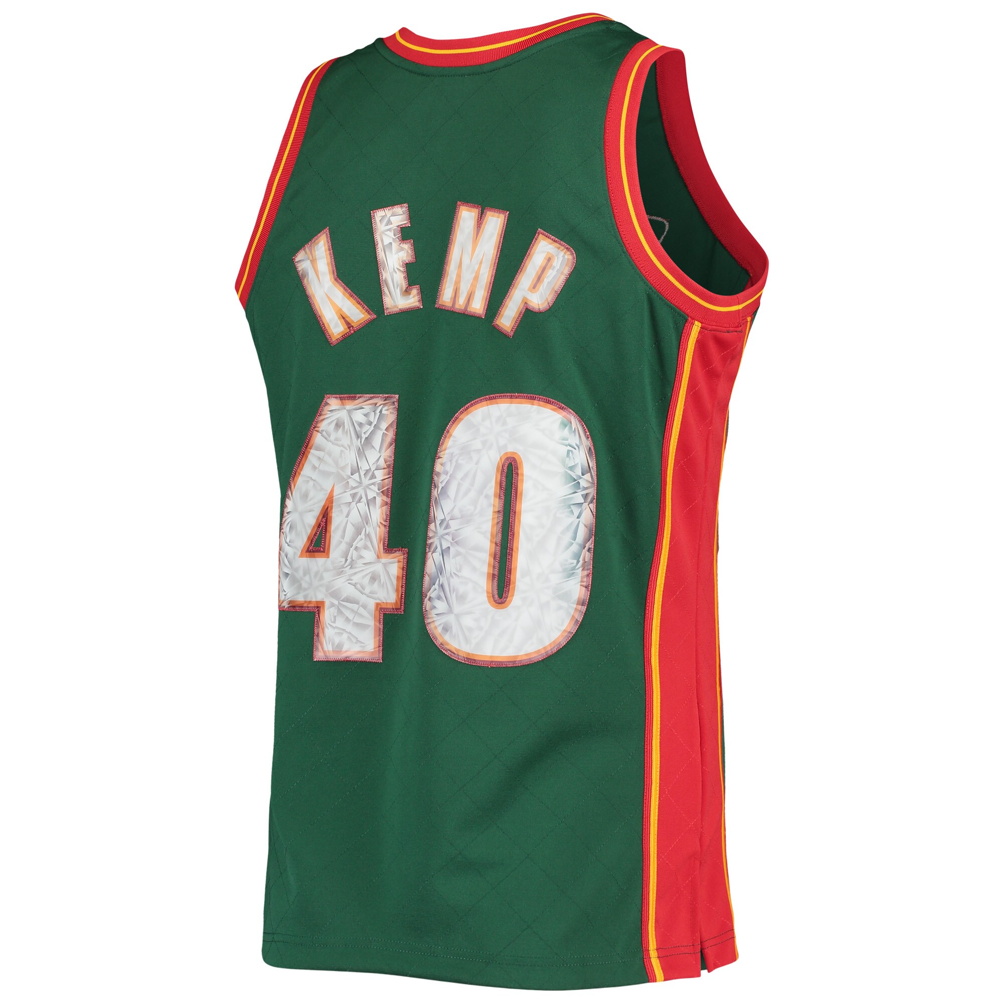 Men's Seattle SuperSonics Shawn Kemp Green 1995/96 Hardwood Classics NBA 75th Anniversary Diamond Swingman Jersey