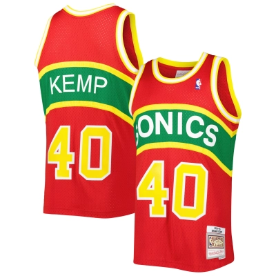 Men's Seattle SuperSonics Shawn Kemp Red 1994-95 Hardwood Classics Reload 3.0 Swingman Jersey 01