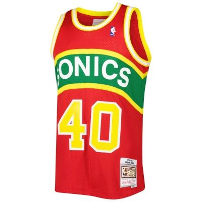 Men's Seattle SuperSonics Shawn Kemp Red 1994-95 Hardwood Classics Reload 3.0 Swingman Jersey 02