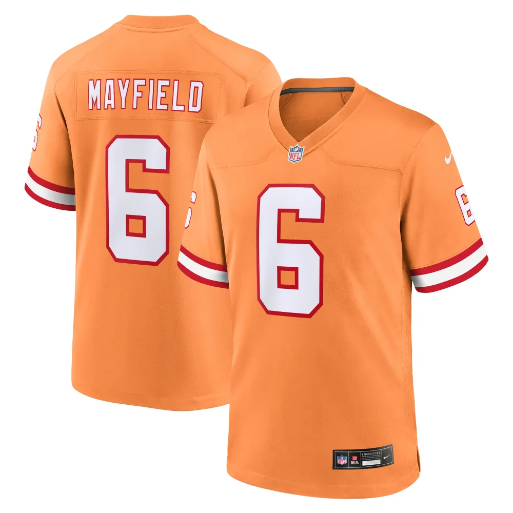Men's Tampa Bay Buccaneers Baker Mayfield Orange Throwback Game Jersey