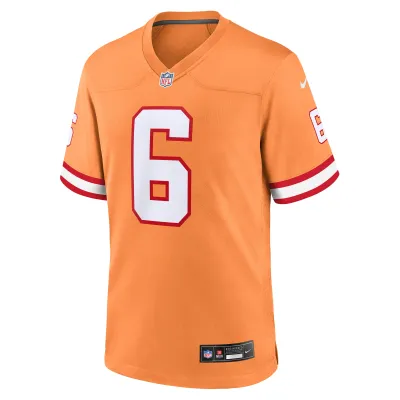 Men's Tampa Bay Buccaneers Baker Mayfield Orange Throwback Game Jersey 02