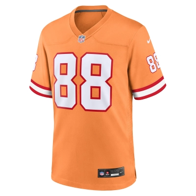 Men's Tampa Bay Buccaneers Cade Otton Orange Throwback Game Jersey 02