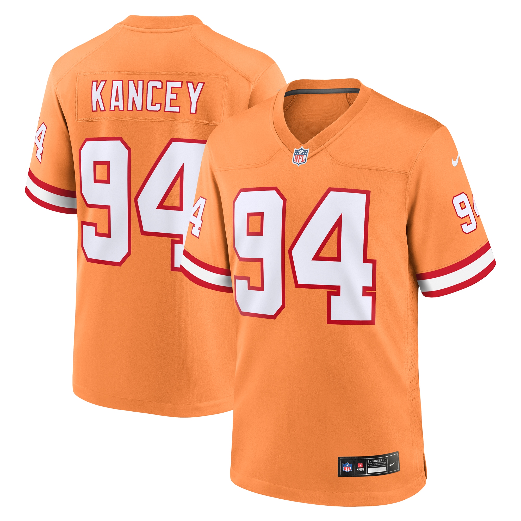 Men's Tampa Bay Buccaneers Calijah Kancey Orange Alternate Team Game Jersey