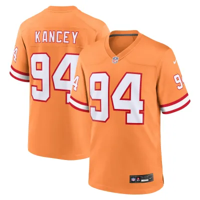 Men's Tampa Bay Buccaneers Calijah Kancey Orange Alternate Team Game Jersey 01