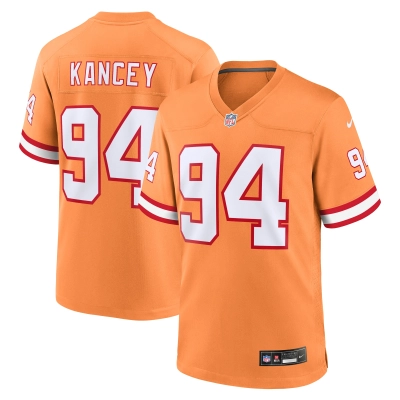 Men's Tampa Bay Buccaneers Calijah Kancey Orange Alternate Team Game Jersey 01