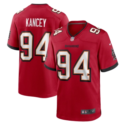 Men's Tampa Bay Buccaneers Calijah Kancey Red 2023 NFL Draft First Round Pick Game Jersey 01