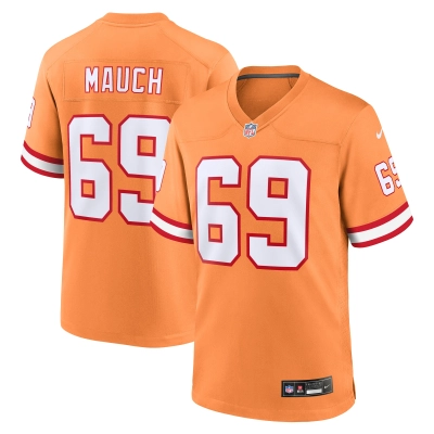 Men's Tampa Bay Buccaneers Cody Mauch Orange Throwback Game Jersey 01