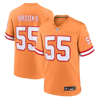 Men's Tampa Bay Buccaneers Derrick Brooks Orange Throwback Game Jersey 01