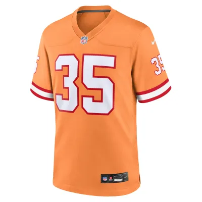 Men's Tampa Bay Buccaneers Jamel Dean Orange Throwback Game Jersey 02