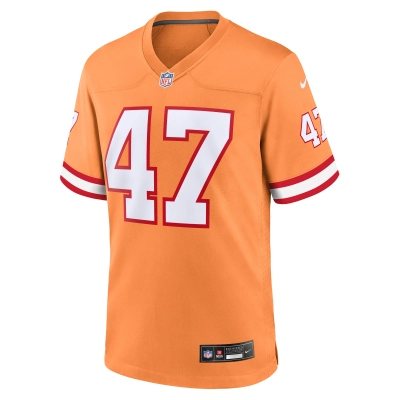Men's Tampa Bay Buccaneers John Lynch Orange Throwback Game Jersey 02