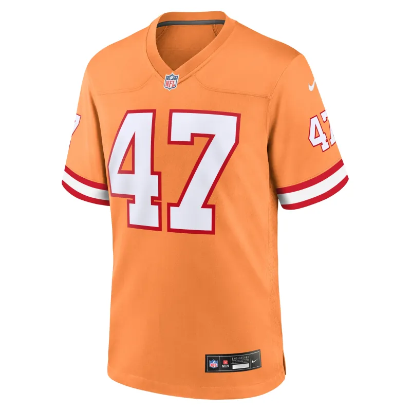 Men's Tampa Bay Buccaneers John Lynch Orange Throwback Game Jersey