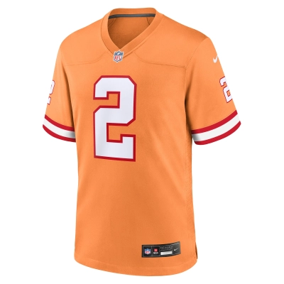 Men's Tampa Bay Buccaneers Kyle Trask Orange Throwback Game Jersey 02