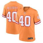Men's Tampa Bay Buccaneers Mike Alstott Orange Throwback Game Jersey