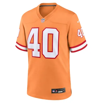 Men's Tampa Bay Buccaneers Mike Alstott Orange Throwback Game Jersey 02