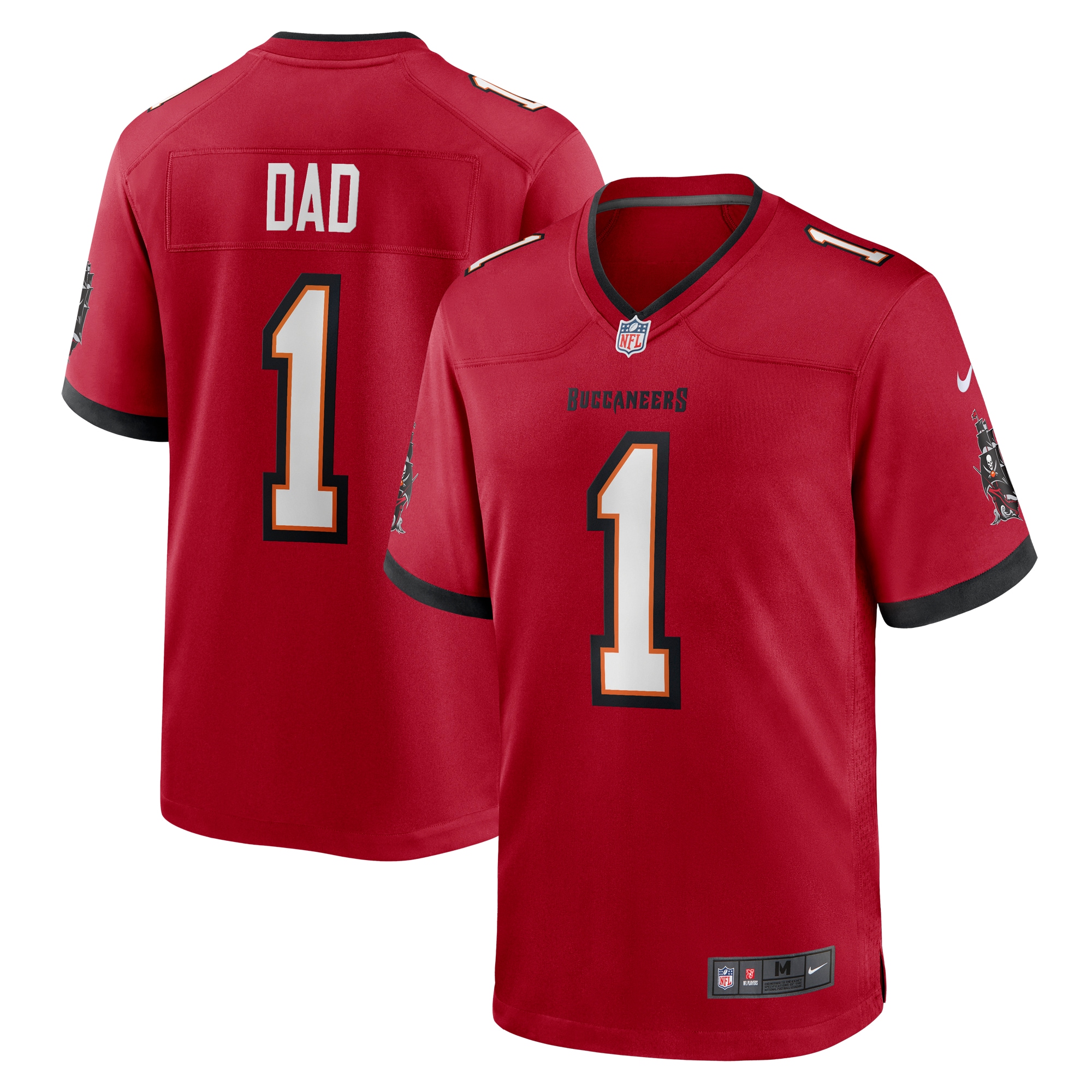 Men's Tampa Bay Buccaneers Number 1 Dad Red Game Jersey