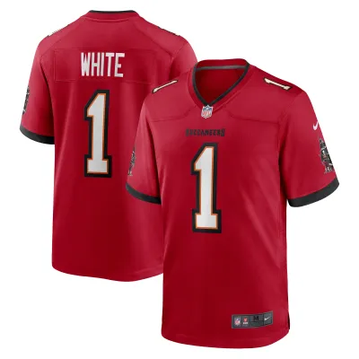 Men's Tampa Bay Buccaneers Rachaad White Red Game Player Jersey 01