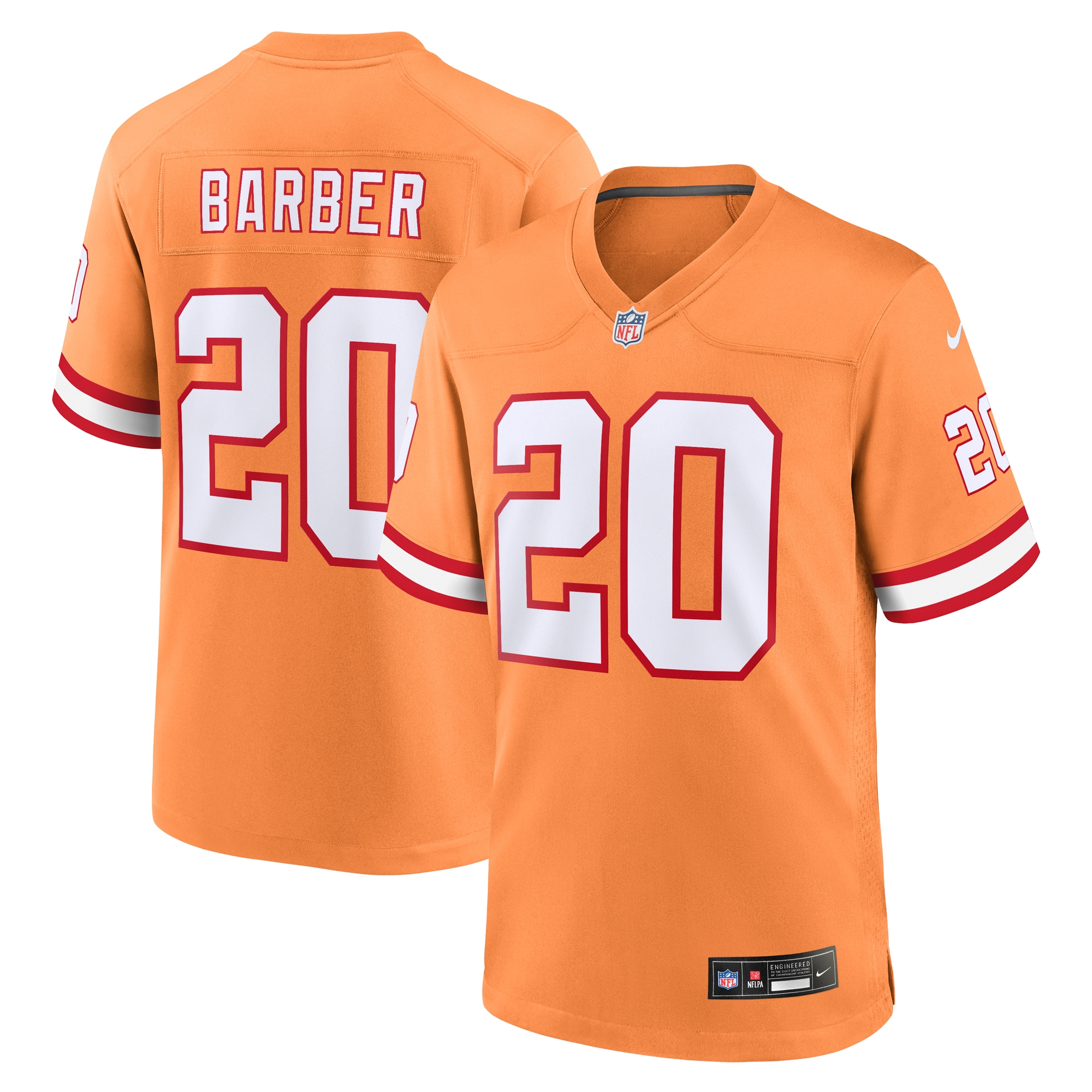 Men's Tampa Bay Buccaneers Ronde Barber Orange Throwback Game Jersey