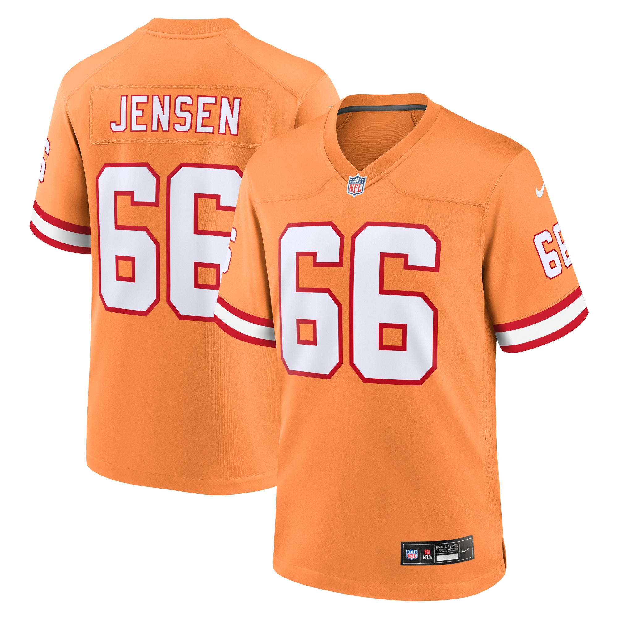 Men's Tampa Bay Buccaneers Ryan Jensen Orange Throwback Game Jersey