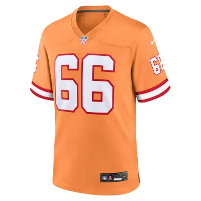 Men's Tampa Bay Buccaneers Ryan Jensen Orange Throwback Game Jersey 02