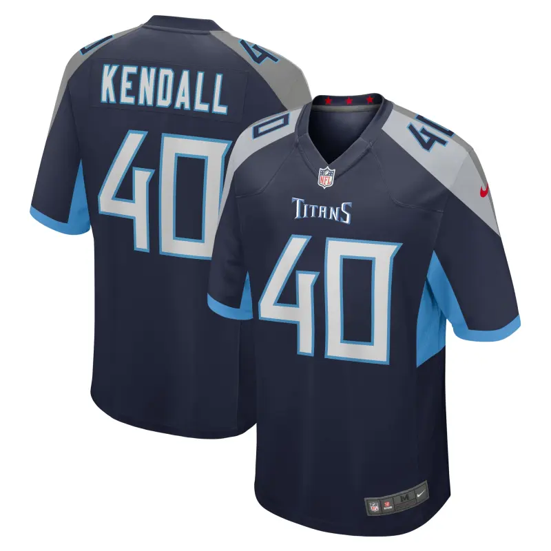 Men's Tennessee Titans Anthony Kendall  Navy Team Game Jersey