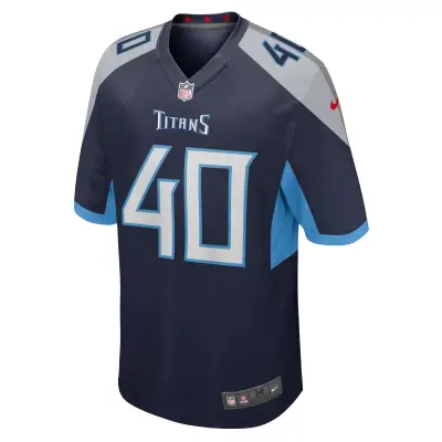Men's Tennessee Titans Anthony Kendall  Navy Team Game Jersey 02