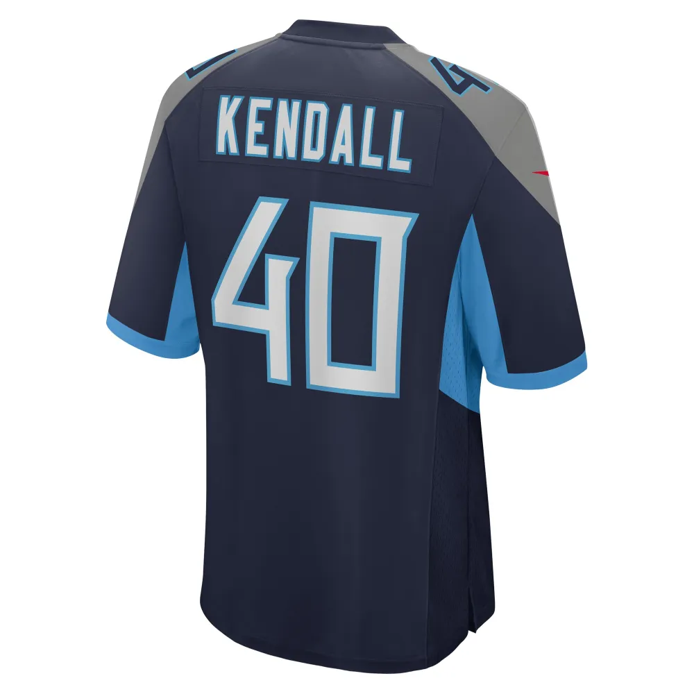 Men's Tennessee Titans Anthony Kendall  Navy Team Game Jersey