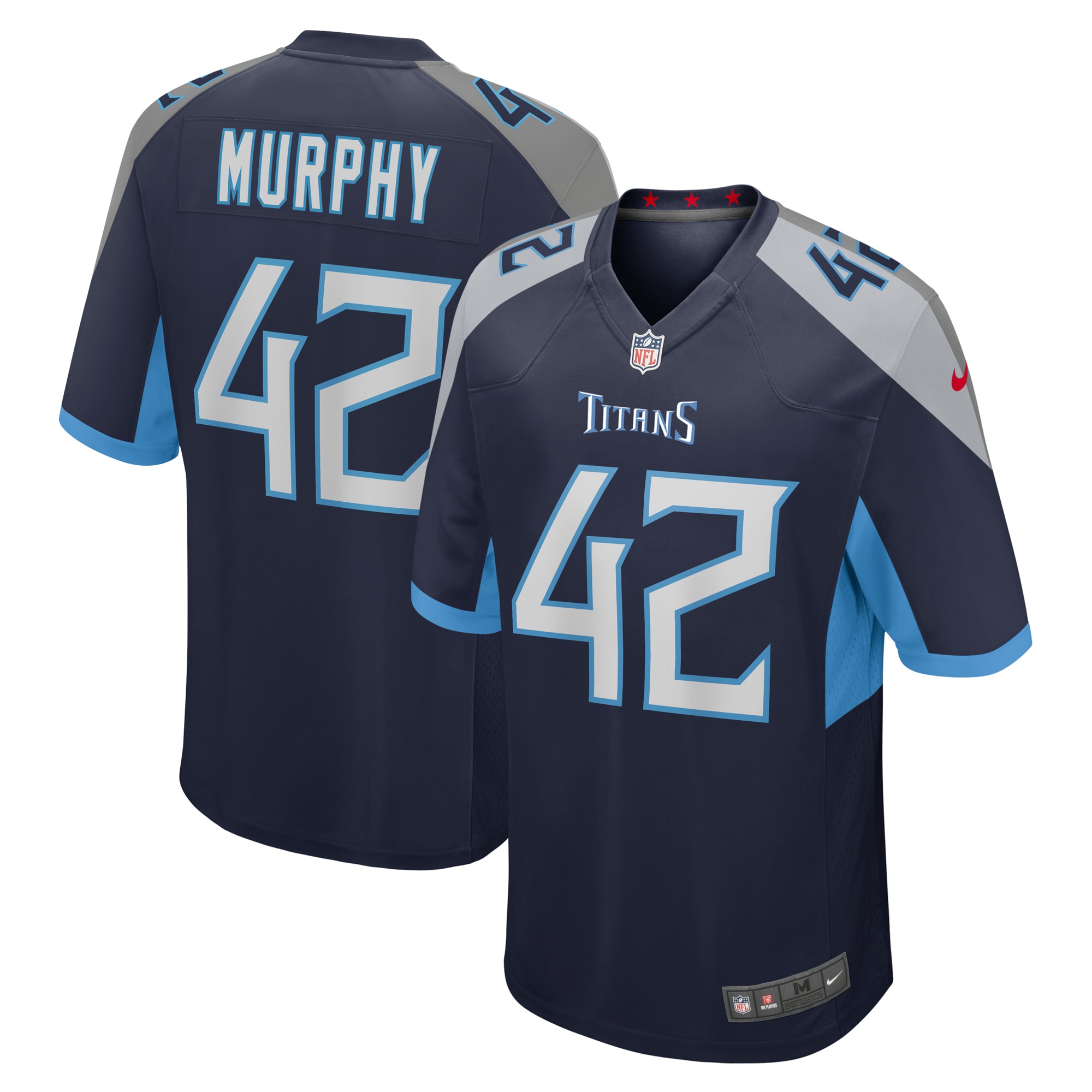 Men's Tennessee Titans Caleb Murphy  Navy Team Game Jersey