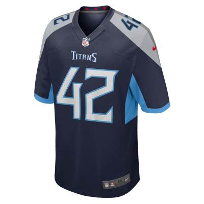 Men's Tennessee Titans Caleb Murphy  Navy Team Game Jersey 02