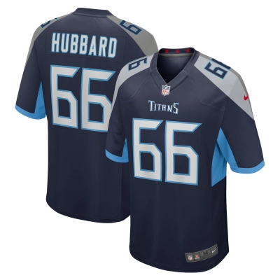Men's Tennessee Titans Chris Hubbard  Navy Team Game Jersey 01
