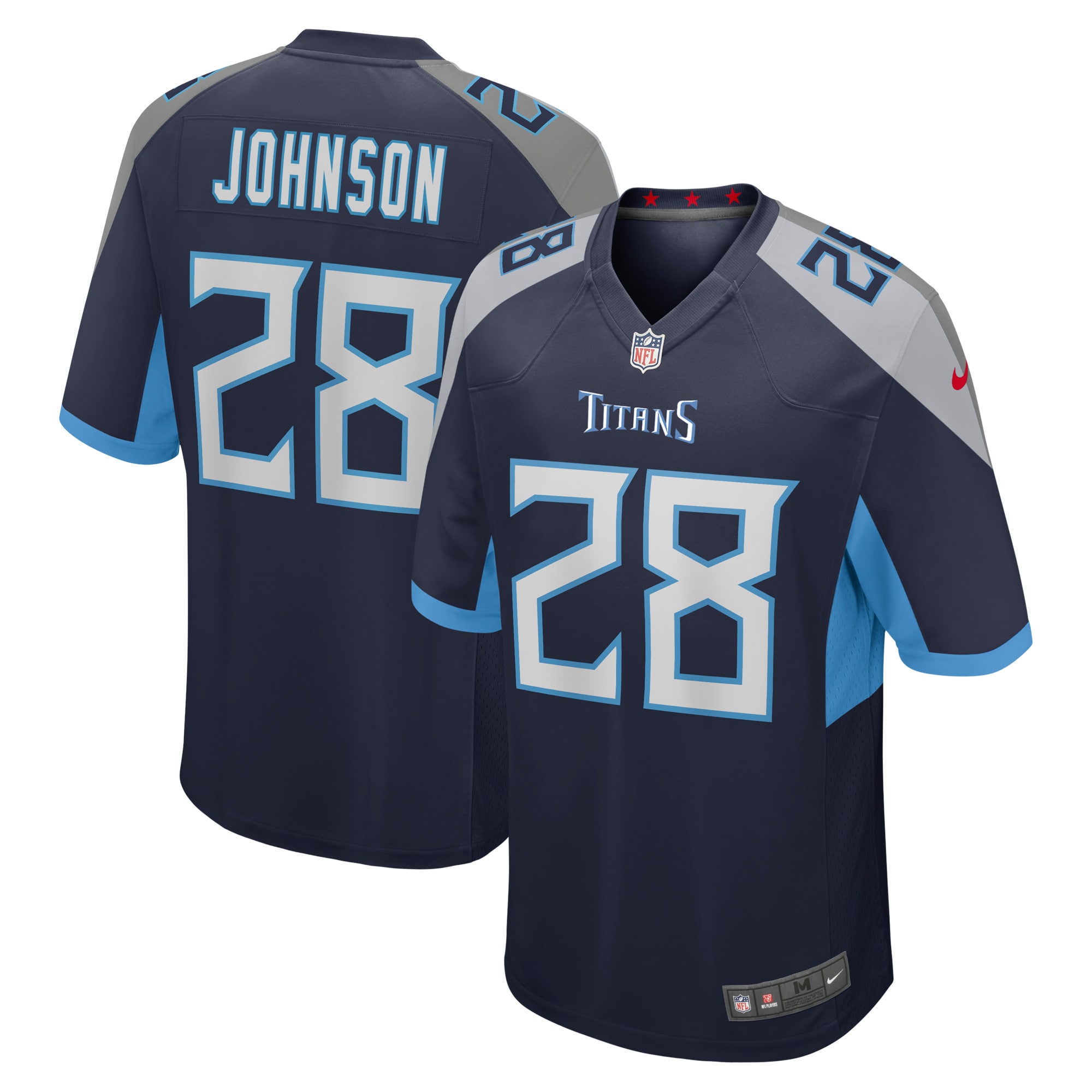 Men's Tennessee Titans Chris Johnson Navy Retired Player Game Jersey