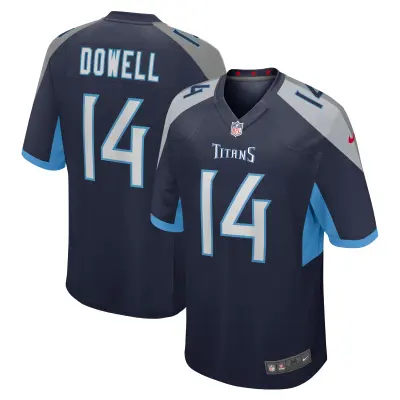 Men's Tennessee Titans Colton Dowell  Navy Team Game Jersey 01