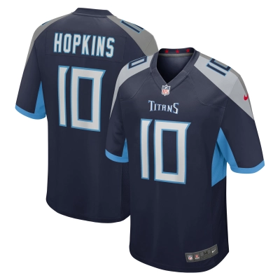 Men's Tennessee Titans DeAndre Hopkins Navy Game Jersey 01