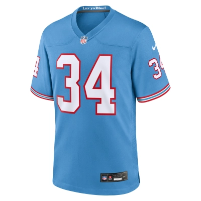 Men's Tennessee Titans Earl Campbell Light Blue Oilers Throwback Retired Player Game Jersey 02