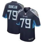 Men's Tennessee Titans Jaelyn Duncan  Navy Team Game Jersey