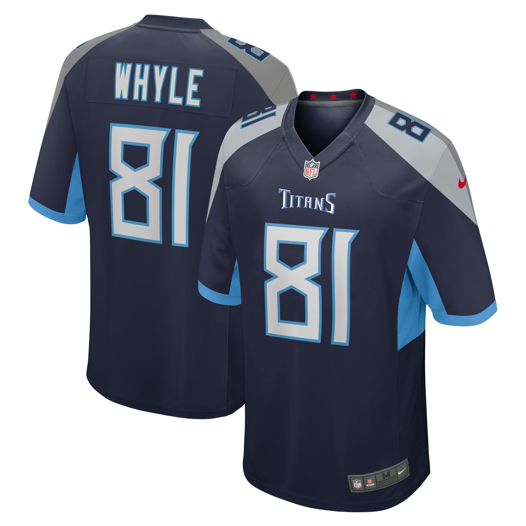 Men's Tennessee Titans Josh Whyle  Navy Team Game Jersey