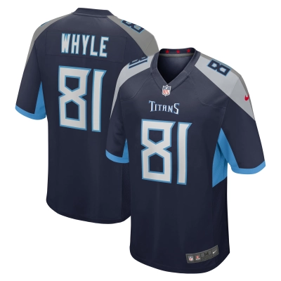 Men's Tennessee Titans Josh Whyle  Navy Team Game Jersey 01
