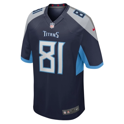 Men's Tennessee Titans Josh Whyle  Navy Team Game Jersey 02