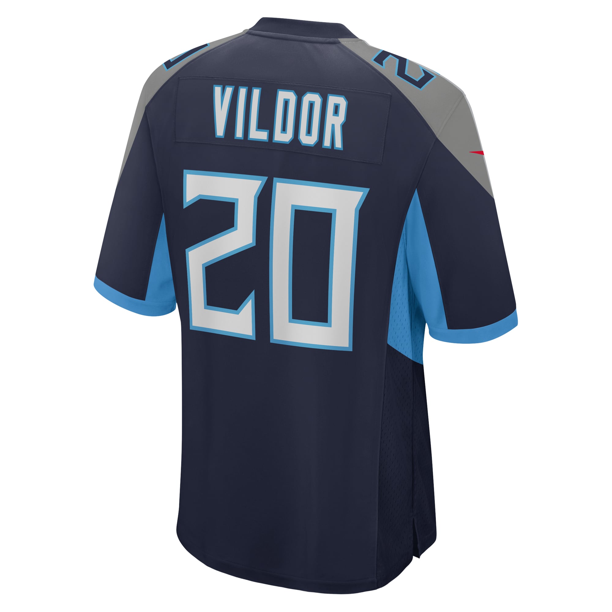 Men's Tennessee Titans Kindle Vildor  Navy Team Game Jersey