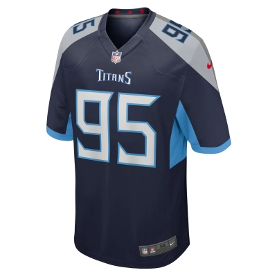 Men's Tennessee Titans Kyle Peko  Navy Team Game Jersey 02