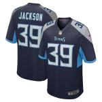 Men's Tennessee Titans Matthew Jackson  Navy Team Game Jersey