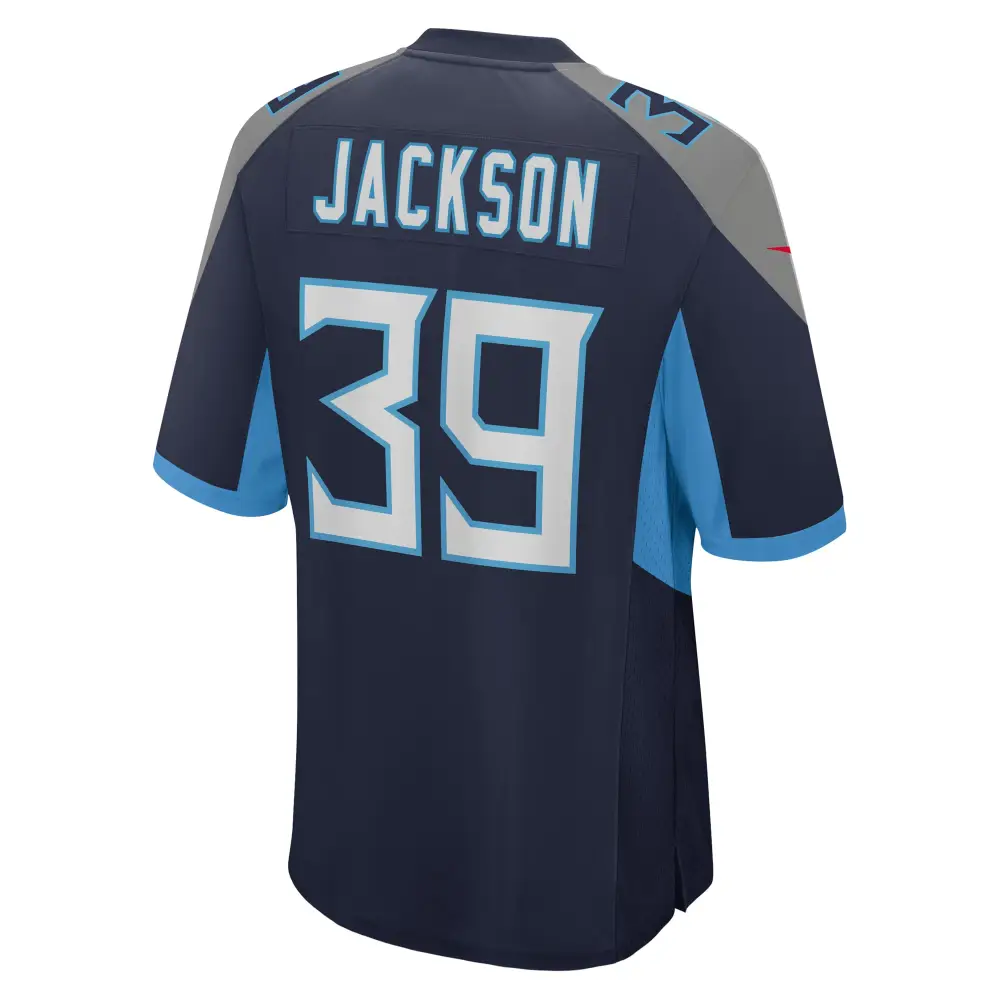 Men's Tennessee Titans Matthew Jackson  Navy Team Game Jersey